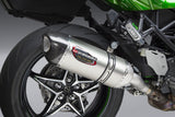 Yoshimura Alpha Street Stainless Works Finish Slip-On Muffler w/Stainless Sleeve/Carbon End Cap for Kawasaki Ninja H2 SX 18-19