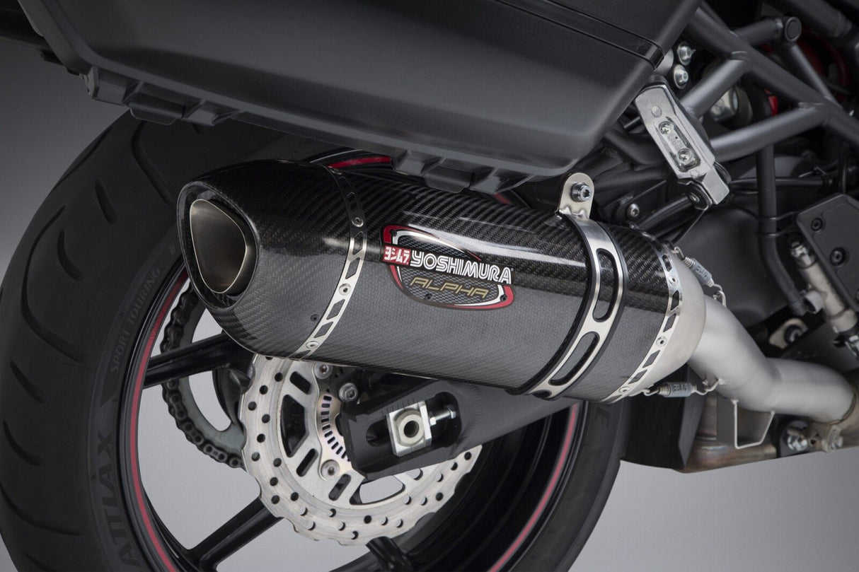 Yoshimura Alpha Street Stainless Slip-On Muffler w/Carbon Sleeve/Carbon End Cap for Kawasaki Versys 1000 15-18