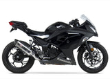 Yoshimura R-77 Street Stainless Slip-On Muffler w/Stainless Sleeve/Carbon End Cap for Kawasaki Ninja 300 13-17