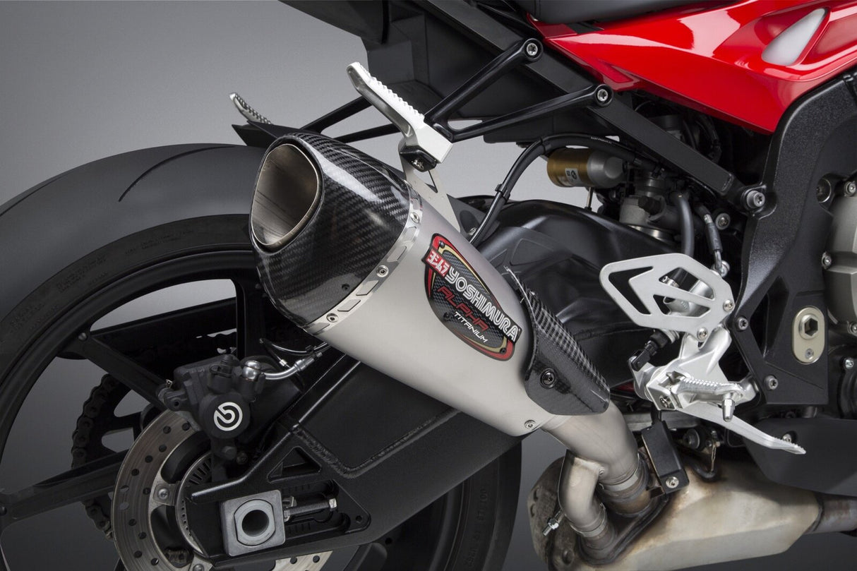 Yoshimura Alpha T Street Titanium Slip-On Muffler w/Titanium Sleeve/Carbon End Cap for BMW S1000RR 17-19