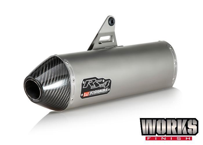 Yoshimura RS-4 Street Stainless Works Finish Slip-On Muffler w/Stainless Sleeve/Carbon End Cap for KTM 1090/1190/1290 Adventure