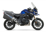 Yoshimura RS-4T Street Stainless Slip-On Muffler w/Stainless Sleeve/Stainless End Cap for Triumph Tiger Explorer 12-13