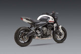 Yoshimura AT2 Street Stainless Slip-On Muffler w/Stainless Sleeve/Carbon End Cap for for Triumph Trident 2021