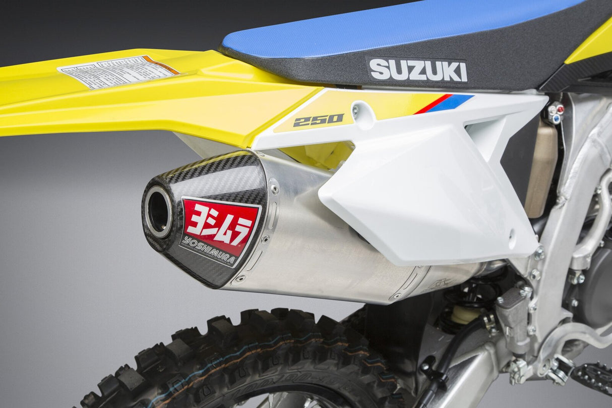 Yoshimura RS-4 Signature Stainless Slip-On Muffler w/Aluminum Sleeve/Carbon End Cap for Suzuki RM-Z250 19-20