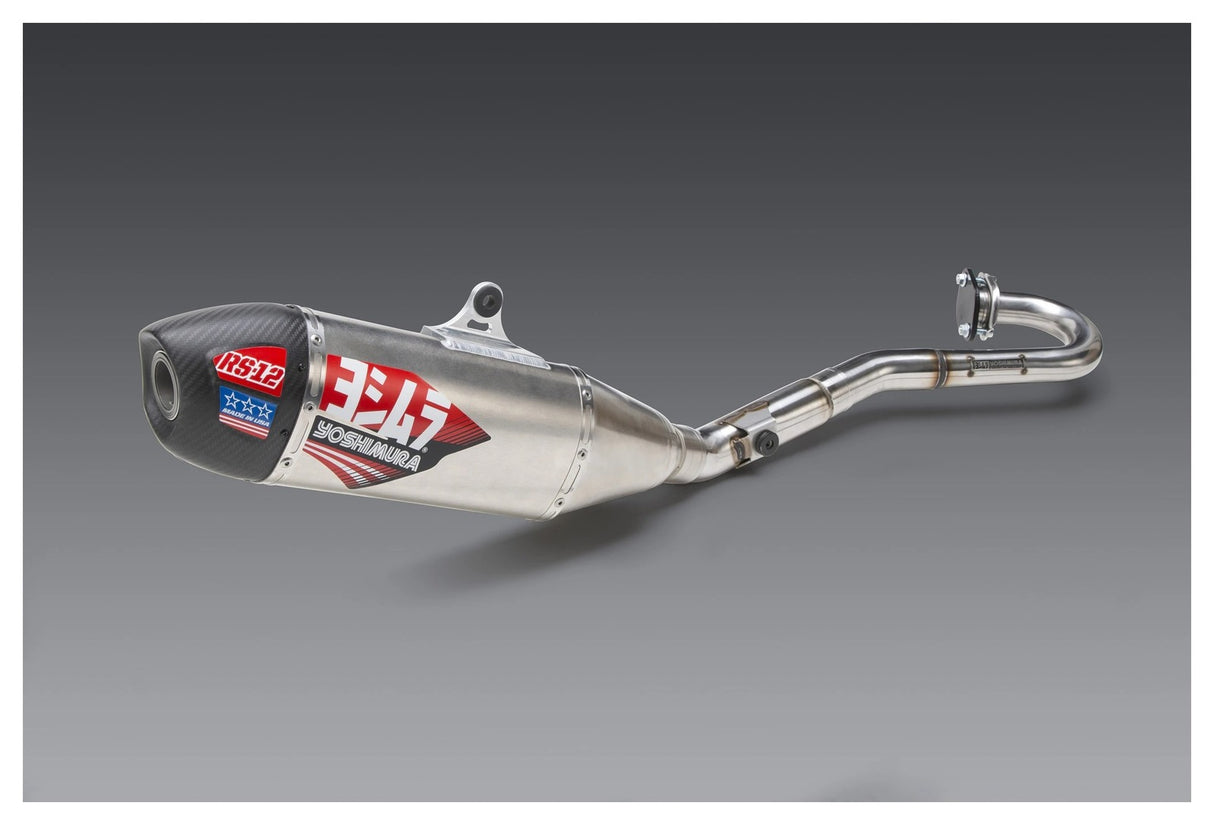 Yoshimura RS-12 Signature Stainless Full Exhaust System w/Aluminum Sleeve/Carbon End Cap for Suzuki RMZ450 18-21