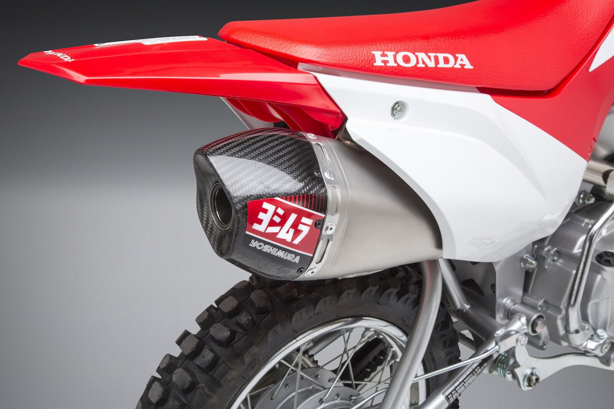 Yoshimura RS-9T Enduro Stainless Full Exhaust System w/Stainless Sleeve/Carbon End Cap for Honda CRF110F 19-21