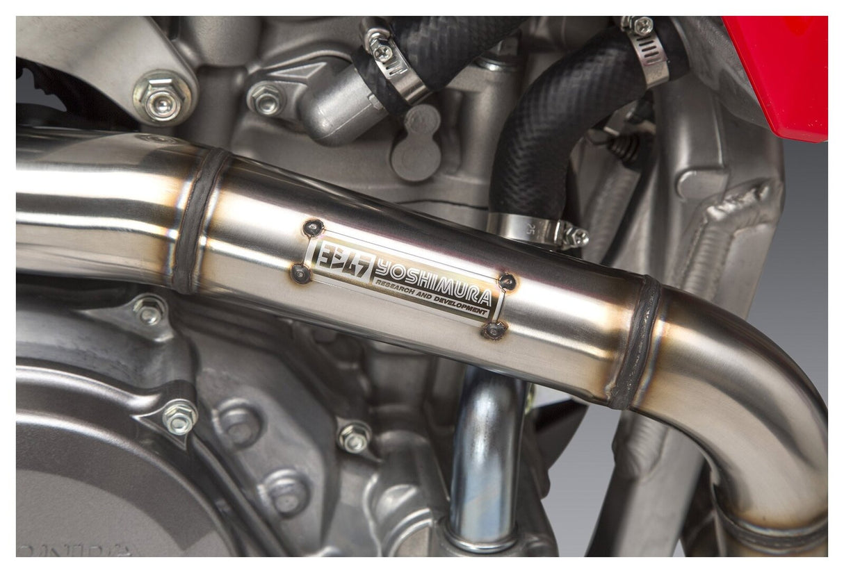 Yoshimura RS-12 Signature Stainless Full Exhaust System w/Stainless Sleeve/Carbon End Cap for Honda CRF450R 21-22