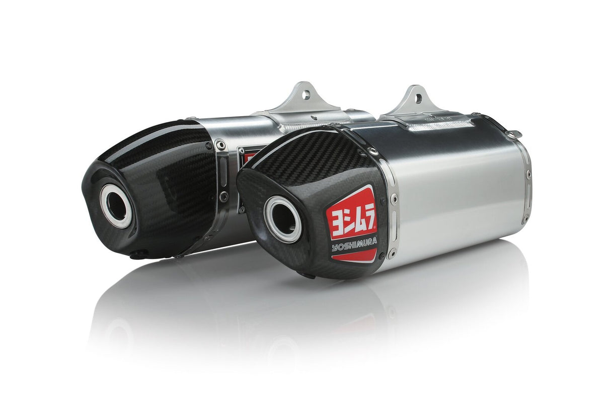 Yoshimura RS-9 Signature Titanium Dual Slip-On Mufflers w/Aluminum Sleeve/Carbon End Cap for Honda CRF250R 14-17