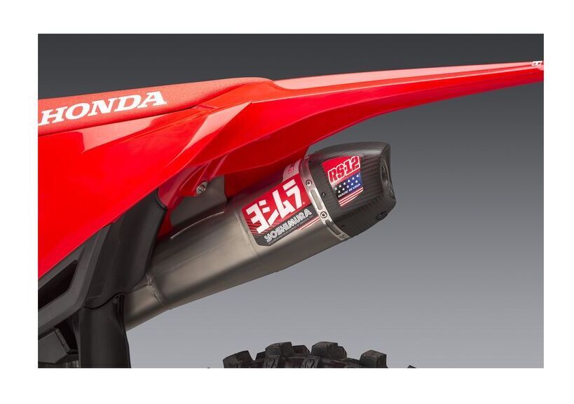 Yoshimura RS-12 Signature Stainless Slip-On Muffler w/Stainless Sleeve/Carbon End Cap for Honda CRF250R 2022