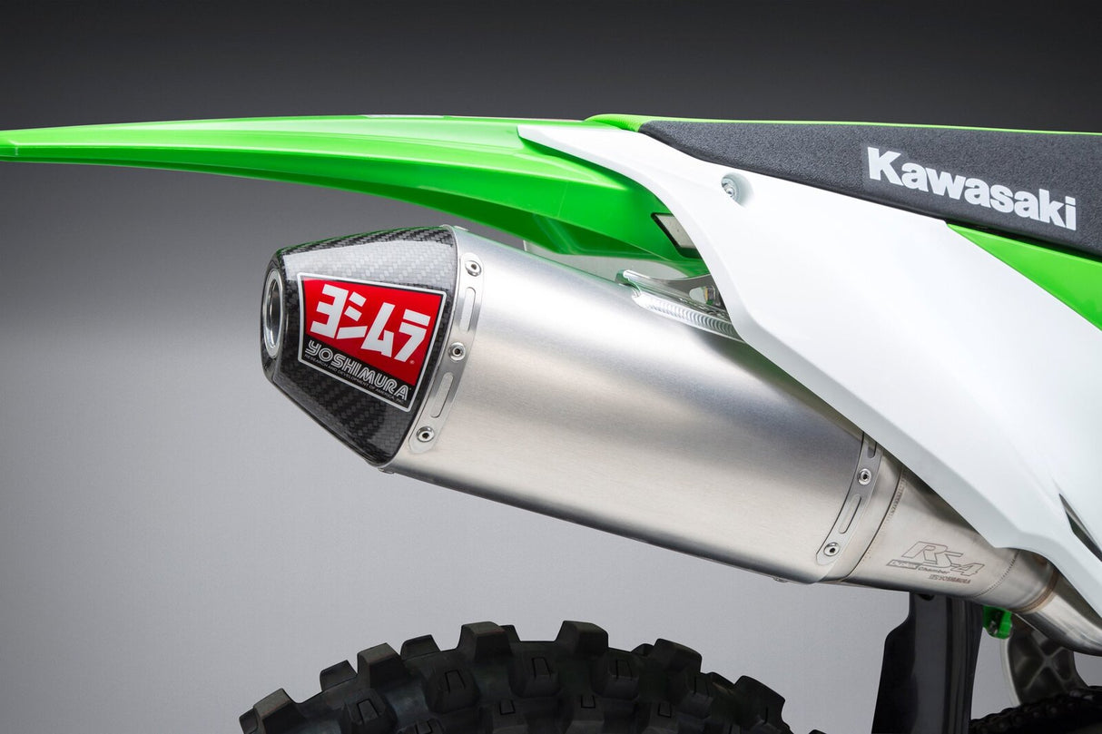 Yoshimura RS-4 Signature Stainless Slip-On Muffler w/Aluminum Sleeve/Carbon End Cap for Kawasaki KX450F 19-20