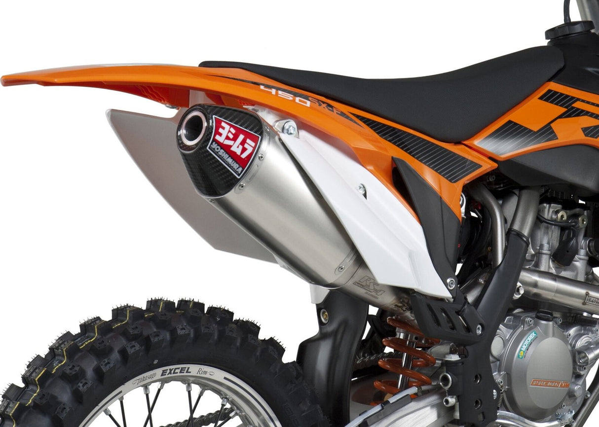 Yoshimura RS-4 Signature Stainless Full Exhaust System w/Aluminum Sleeve/Carbon End Cap for KTM 450 FE 12-14/SX-F/XC-F 13-15