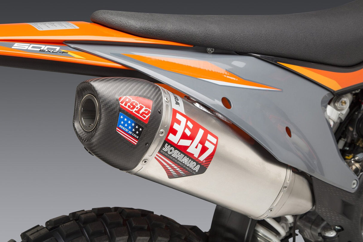 Yoshimura RS-12 Enduro Stainless Full Exhaust System w/Aluminum Sleeve/Carbon End Cap for KTM 500 EXC-F