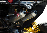 Yoshimura RS-2 Signature Stainless Dual Slip-On Mufflers w/Stainless Sleeve/Stainless End Cap for Can-Am Maverick 2013