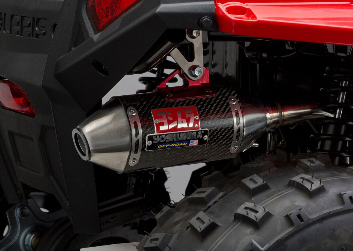 Yoshimura RS-2 Signature Stainless Full Exhaust System w/Carbon Sleeve/Stainless End Cap for Polaris RZR 170 10-16