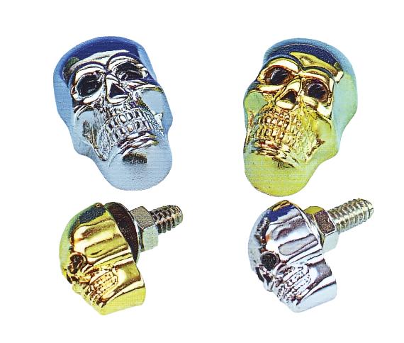 Zodiac Z011449 Bad Bones Studded Skull Krommet Large Chrome w/Plain Eyes (Each)