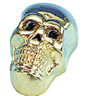 Zodiac Z011454 Bad Bones Studded Skull Krommet Large Gold w/Plain Eyes (Each)