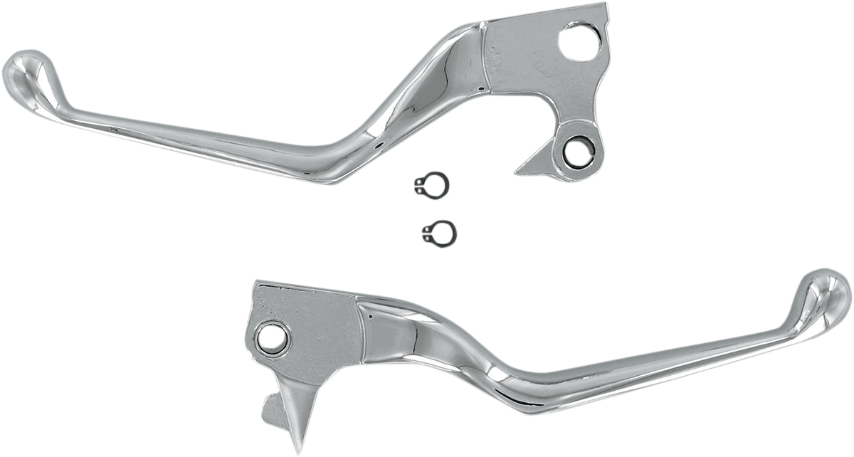 Zodiac Z053502 Ergo Brake & Clutch Lever Set Chrome for Softail 96-14/Touring 96-07/Dyna 96-17/Sportster 96-03