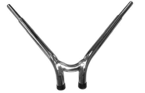 Zodiac Z094141 Wildcat CV 34" Wide x 1.25" ID/3.5" Rise/21.5" Pullback Handlebar Chrome