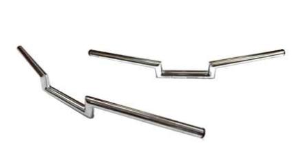 Zodiac Z096582 Solo Z-Bars 8" x 1" Handlebar Chrome w/Indents