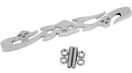 Zodiac Z110081 Skull 3 Face Style 11 3/4" Long Shifter Rod Chrome