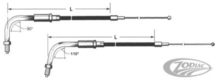 Zodiac Z114969 Braided Clear Coat 33" Idle Cable for Big Twin 90-95