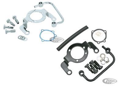 Zodiac Z120185 Support Bracket Chrome w/Breather Connections & Crankcase Filter Chrome for Twin Cam 08-17 w/Throttle-By-Wire