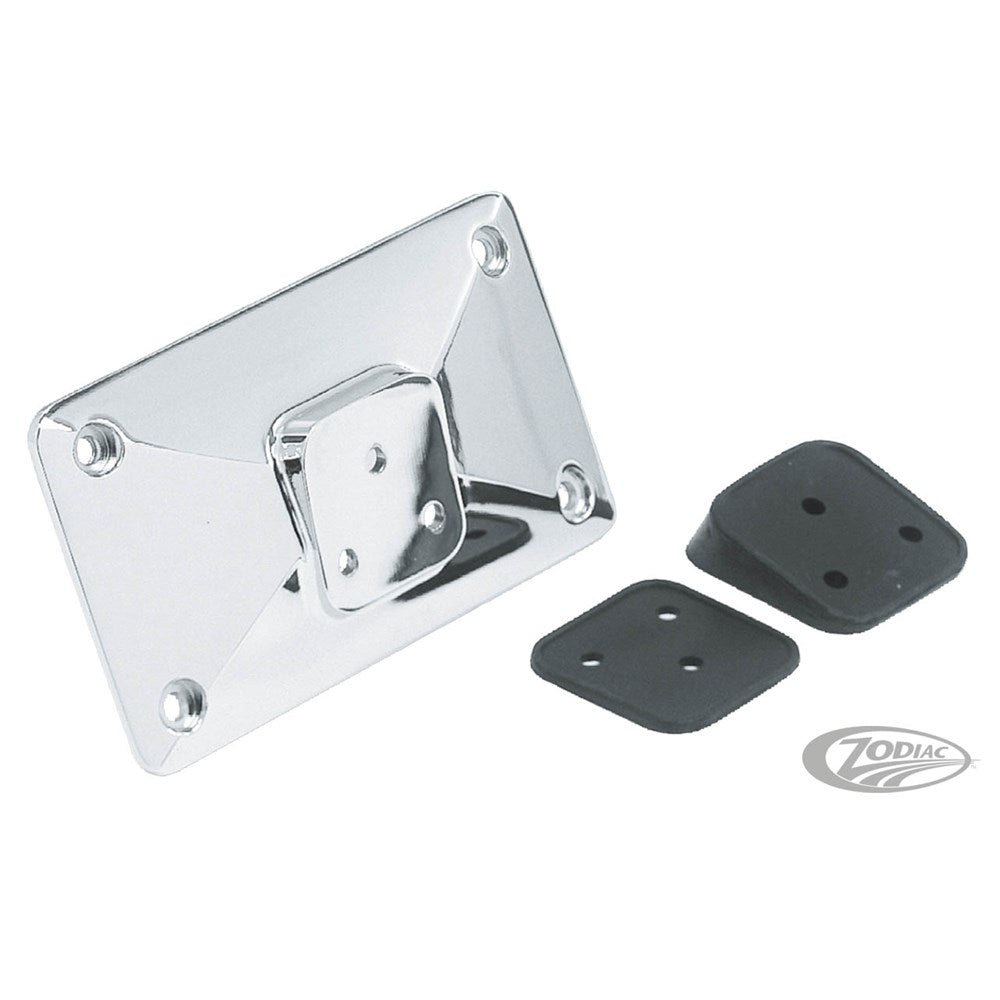 Zodiac Z160185 Pyramid Style License Plate Mount Chrome for Harley-Davidson 55-Up Models (Excludes FXWG/FXST)