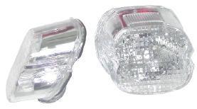 Zodiac Z160642 Laydown Tail Light Lens Clear w/Top Window for H-D 03-08 Models