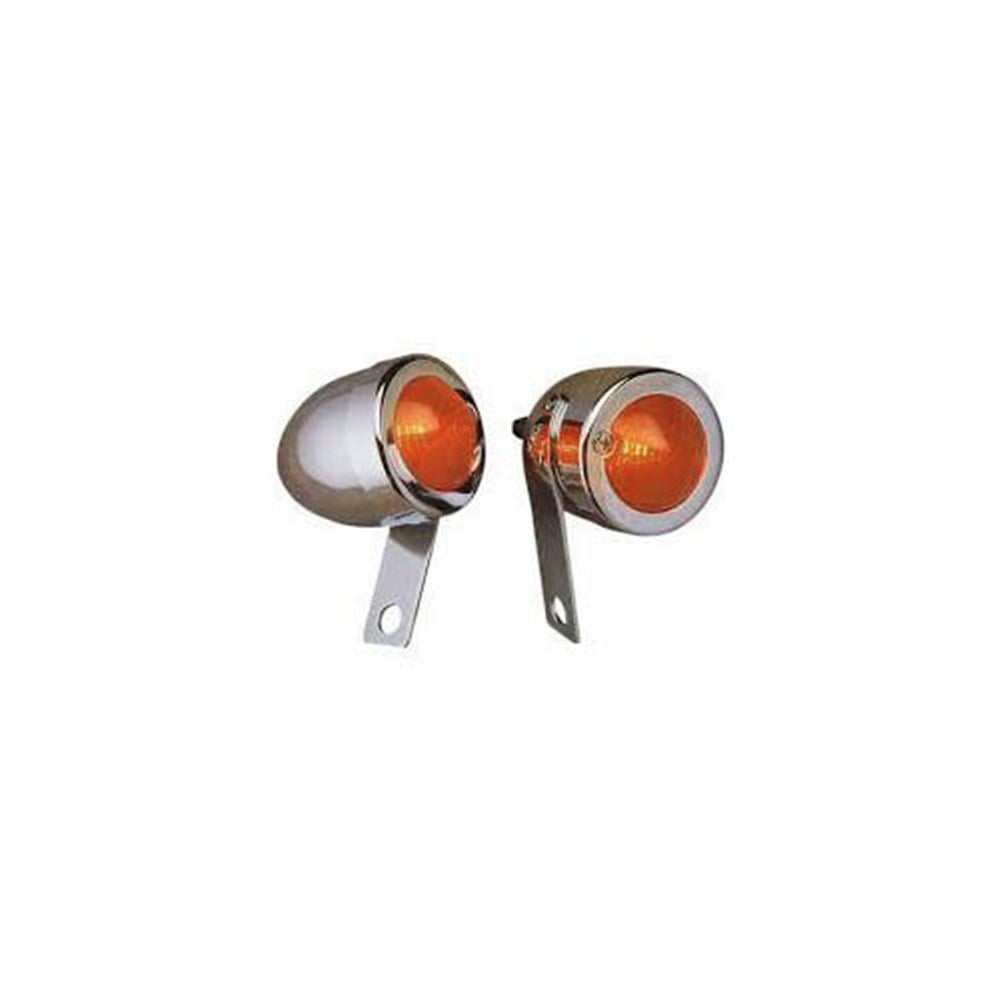 Zodiac Z163066 Bullet Marker Light Chrome/Amber Lens w/Left Hand Mounting Bracket (Each)
