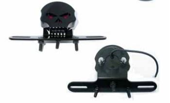 Zodiac Z163446 Skull Tail Light Black w/Black Bracket