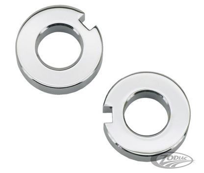 Zodiac Z339099 Axle Adjuster Spacers Chrome for Softail 00-07 (Pair)