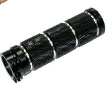 Zodiac Z353003 Retro Style Knurled Billet Aluminium Grip Set Black w/Aluminium Highlights