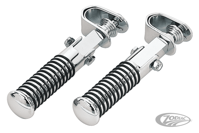 Zodiac Z362024 Universal Custom O-Ring Footpegs Chrome w/Clamps for 1" & 1 1/4" Tubing (Pair)