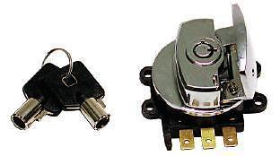 Zodiac Z370054 Ignition Switch Chrome without Receptacle Housing for Softail 96-10/FXDWG 96-11/FLHR 95-13