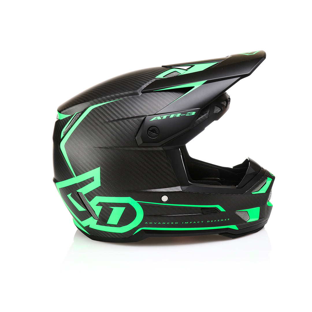 6D ATR-3 Nova Matte Green Carbon Helmet