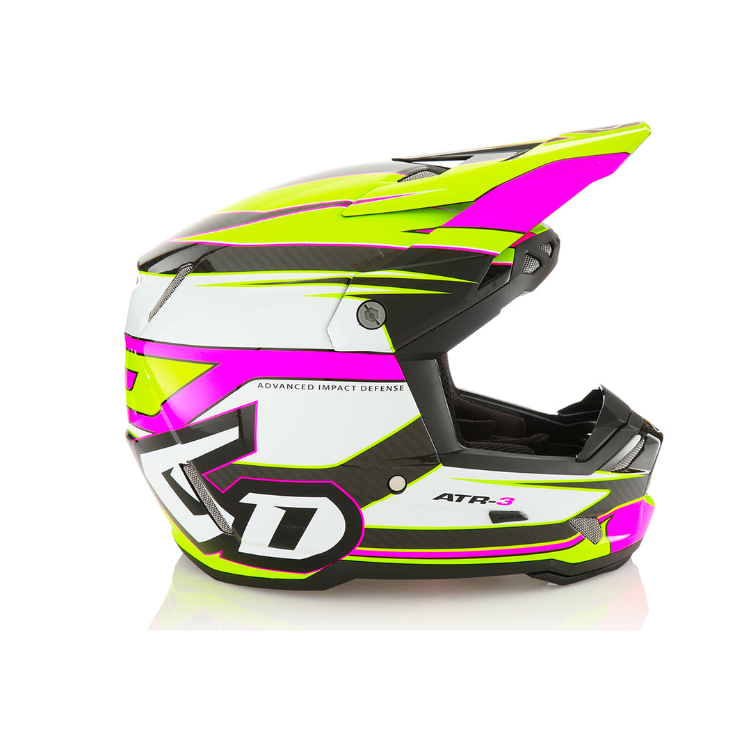 6D ATR-3 Hyper Gloss Neon Pink/Yellow Helmet