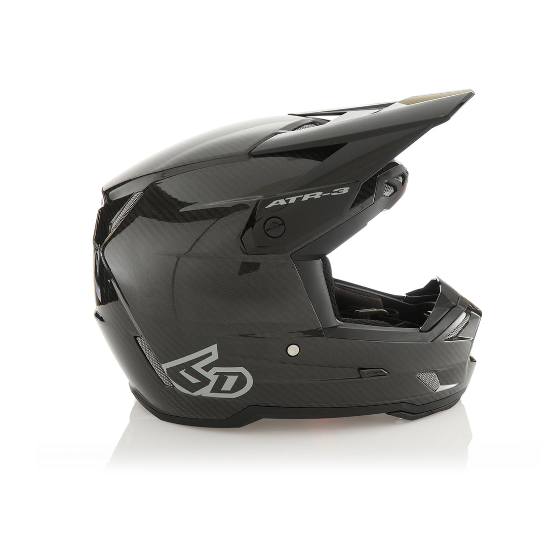 6D ATR-3 Solid Gloss Black Carbon Helmet