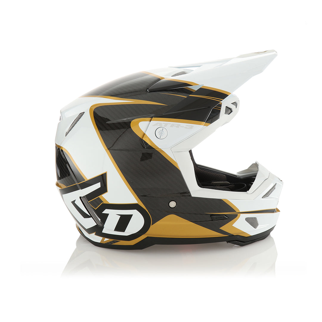 6D ATR-3 Wave Gloss Gold/White Helmet