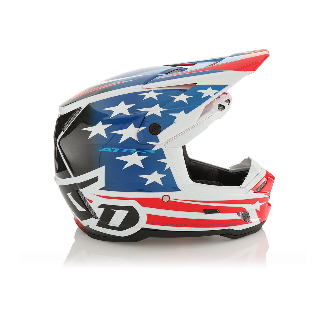 6D ATR-3 Patriot Gloss Red/White/Blue Helmet