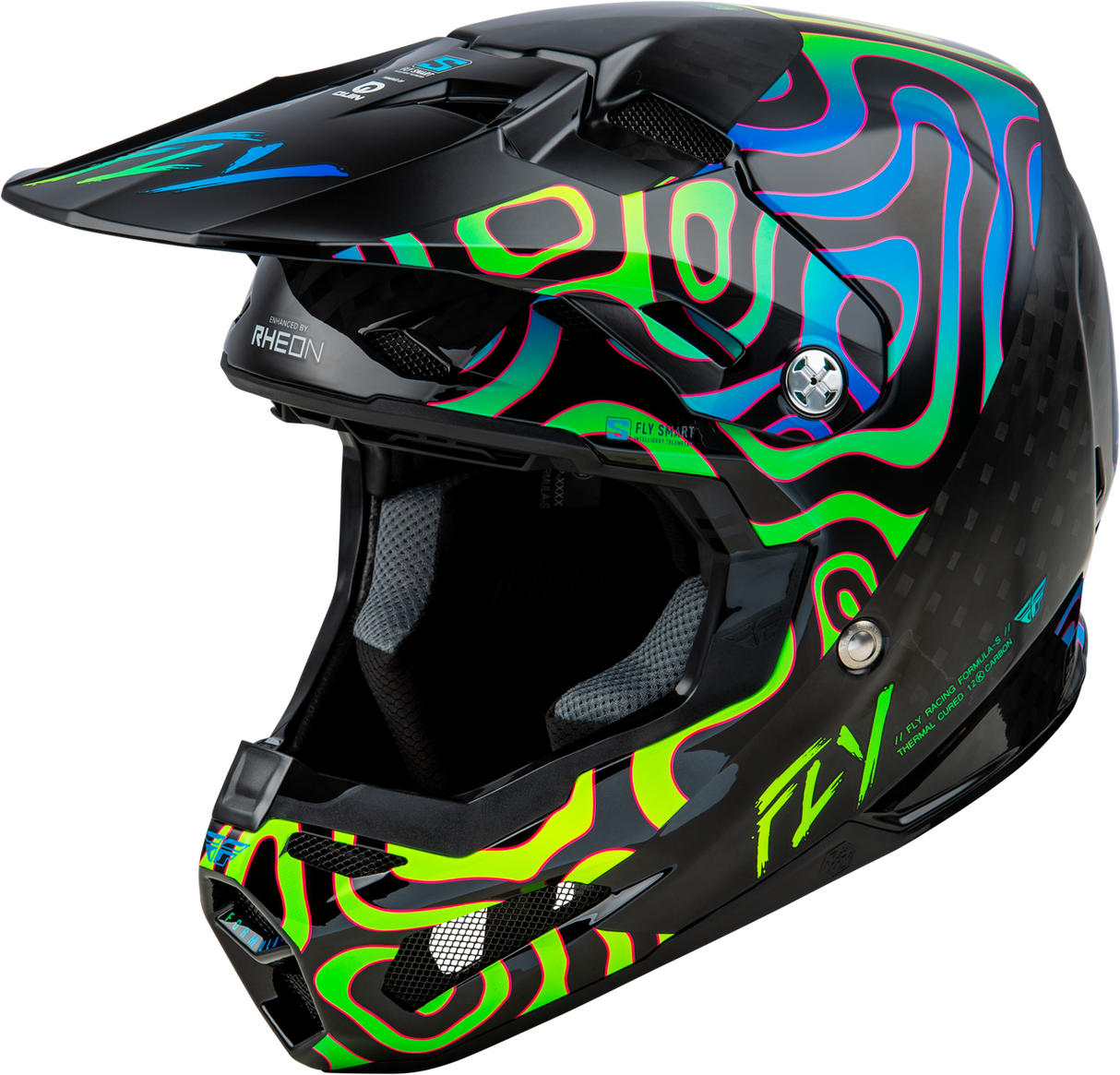 FLY Formula S Carbon Special Edition Zen Black Carbon/Blue/Yellow Helmet