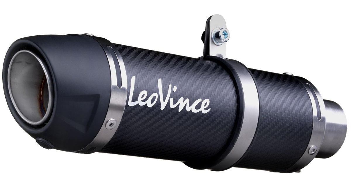 LeoVince LVSO3399E GP Corsa Evo Carbon Fiber Slip-On Muffler w/High Performance Technopolymer End Cap for KTM Duke 125/Duke 390 21-22
