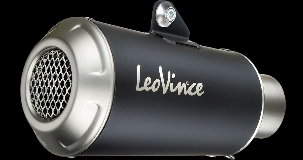 LeoVince LVSO15249B LV-10 Black Edition Slip-On Muffler w/Stainless End Cap for KTM Duke 125/Duke 390 21-22