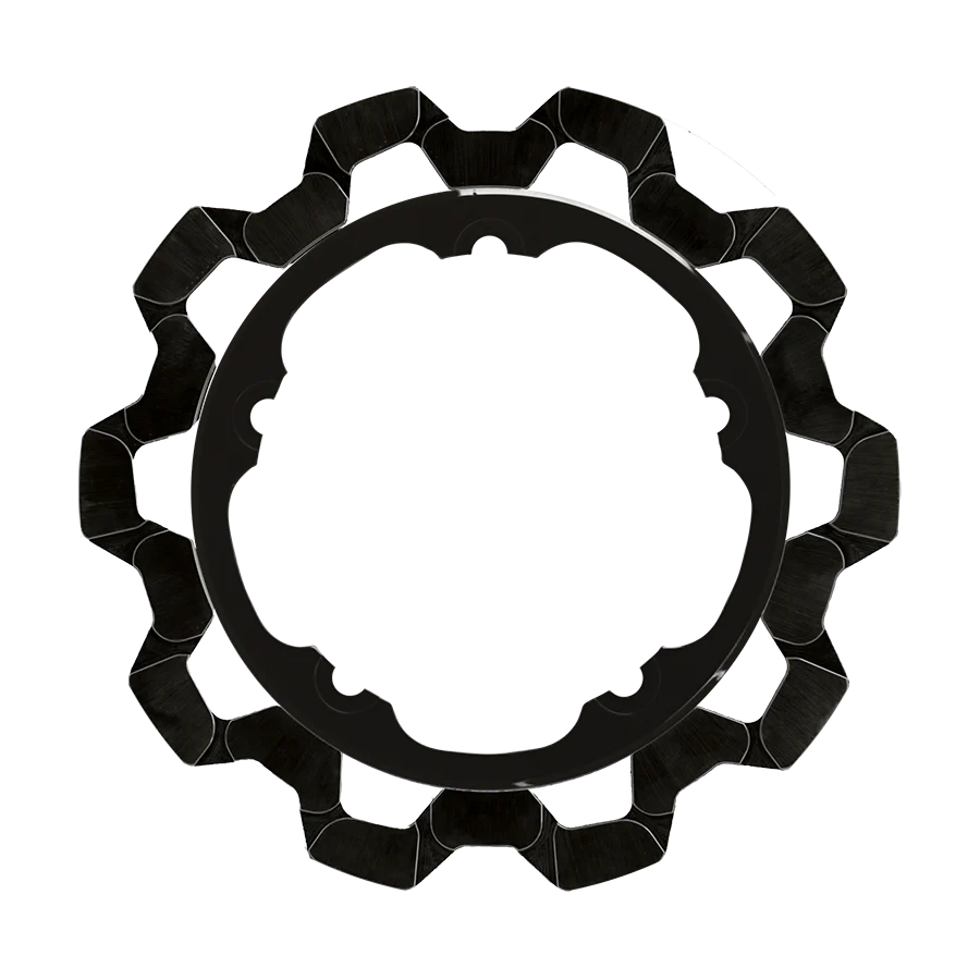 Lyndall Racing Brakes LRB-4103-1122 Switchblade 11.8" Bow-Tie Cut Front Disc Rotor Black Band/Black Carrier for V-Rod/Dyna 06-17 Models w/OEM Cast Wheel