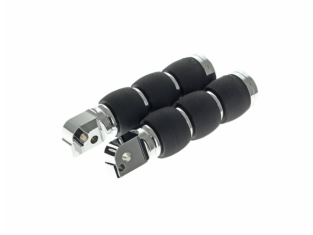 Avon Performance Grips AVG-FP-BK-AIR-90-CH Air Cushion Rear Footpegs Chrome for Harley-Davidson Softail 18-Up