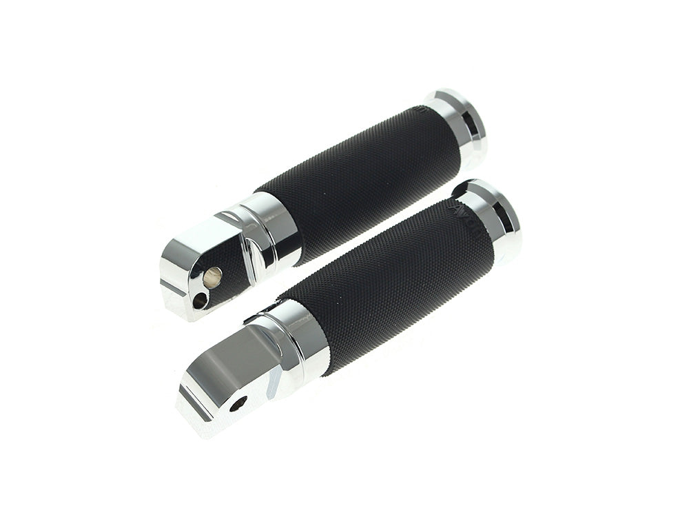 Avon Performance Grips AVG-FP-BK-CC-85-CH Custom Contour Rear Footpegs Chrome for Harley-Davidson Softail 18-Up