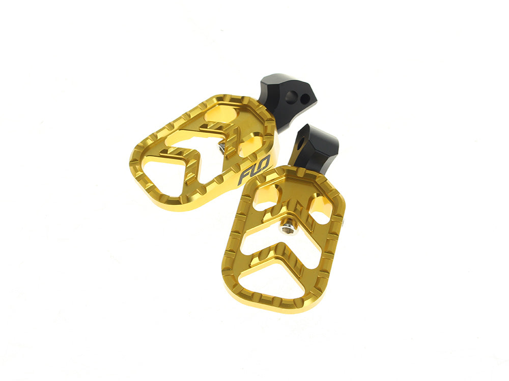 Flo Motorsports FLO-V-800-5GLD Savage Series Rear Footpegs Gold for Harley-Davidson Softail 18-Up