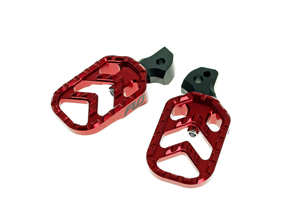 Flo Motorsports FLO-V-800-5R Savage Series Rear Footpegs Red for Harley-Davidson Softail 18-Up