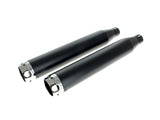 Rinehart Racing RIN-500-0201C-S 3" Slip-On Mufflers Black w/Chrome Scalloped End Caps for Harley-Davidson Softail FXST 07-17/Heritage 07-17/Breakout 13-17/Rocker 08-11