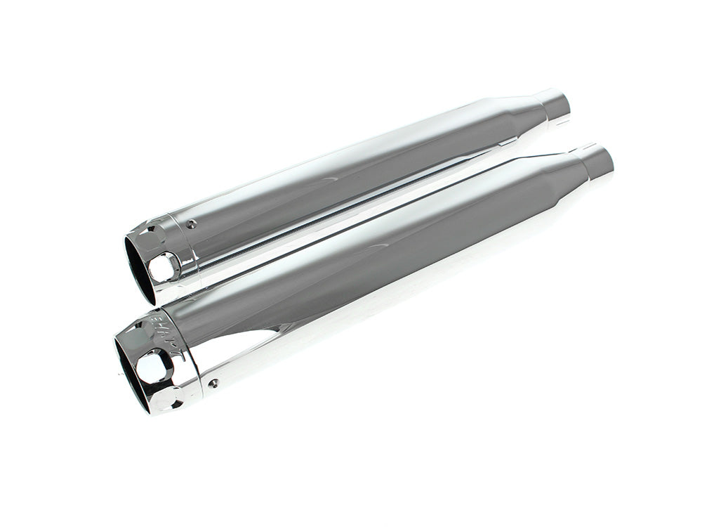Rinehart Racing RIN-500-0204C-S 3" Slip-On Mufflers Chrome w/Chrome Scalloped End Caps for Harley-Davidson Softail Deuce 2007/Fat Boy 07-17