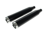 Rinehart Racing RIN-500-0301C 3" Slip-On Mufflers Black w/Chrome End Caps for Harley-Davidson Dyna 95-17